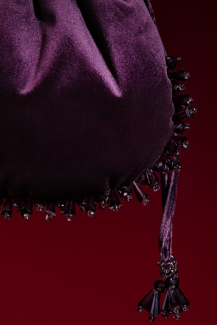 Purple Embellished Potli by Aomidori Shimai at Pernia's Pop Up Shop