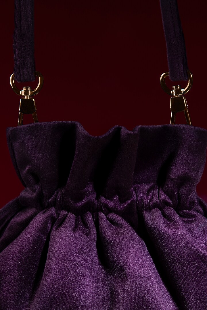Purple Embellished Potli by Aomidori Shimai at Pernia's Pop Up Shop