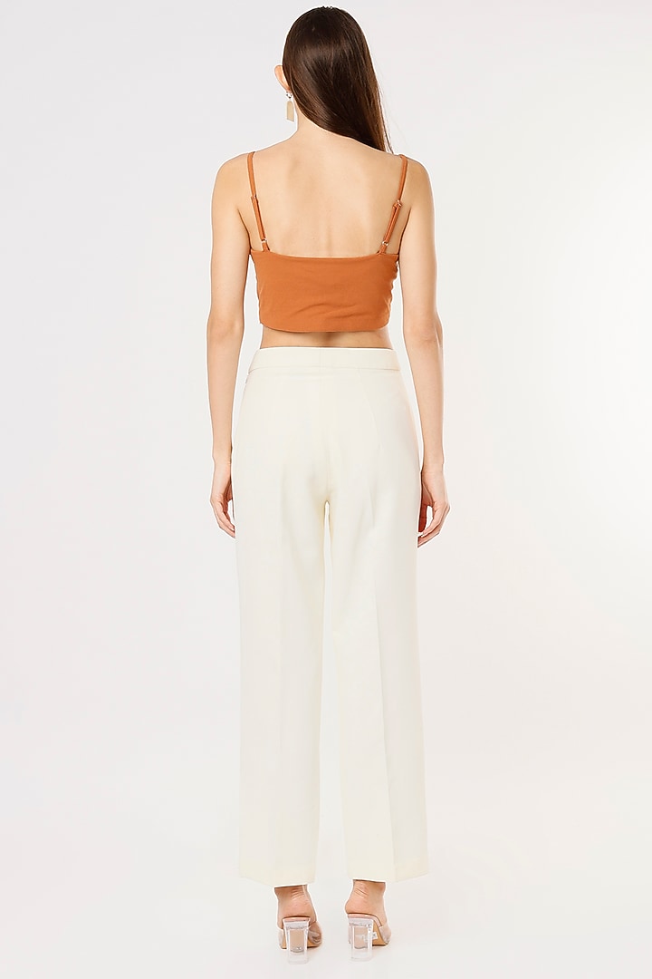 White Pant Set In Crepe Georgette by Applique by Virakti at Pernia's Pop Up Shop