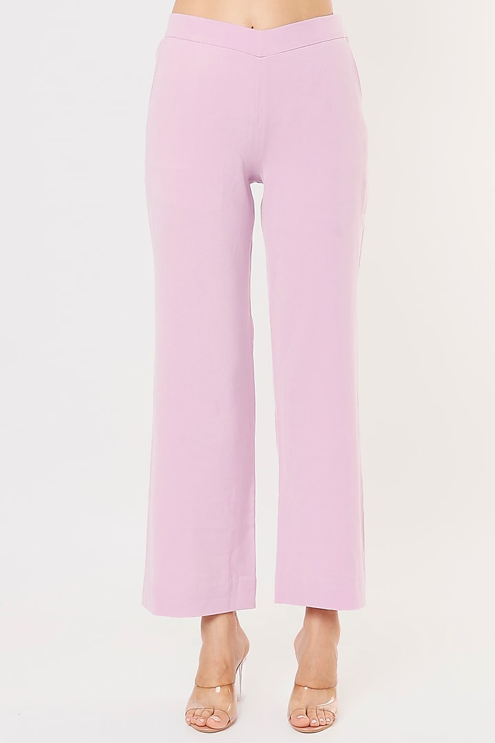 Pink Crepe Georgette Blazer Set by Applique by Virakti at Pernia's Pop Up Shop