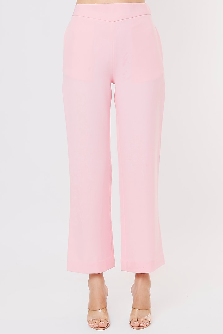Pink Blazer Set In Crepe Georgette by Applique by Virakti at Pernia's Pop Up Shop