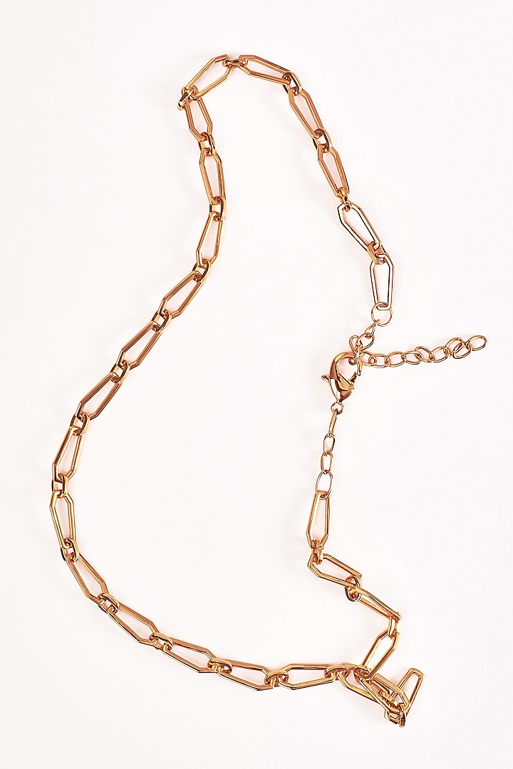 Gold Plated Chain Necklace by Apara Disum