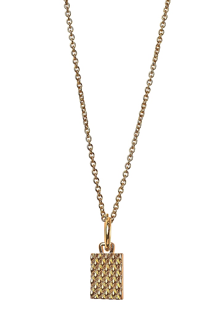 Gold Plated Pendant Necklace In Brass by Apara Disum