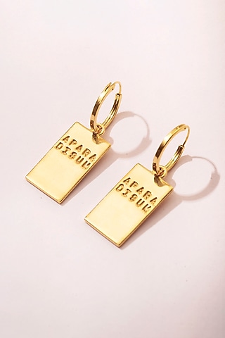 Gold Plated Hoop Earrings In Sterling Silver by Apara Disum