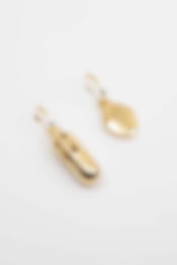 Gold Plated Unique Earrings In Sterling Silver by Apara Disum
