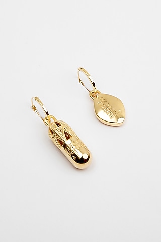 Gold Plated Unique Earrings In Sterling Silver by Apara Disum