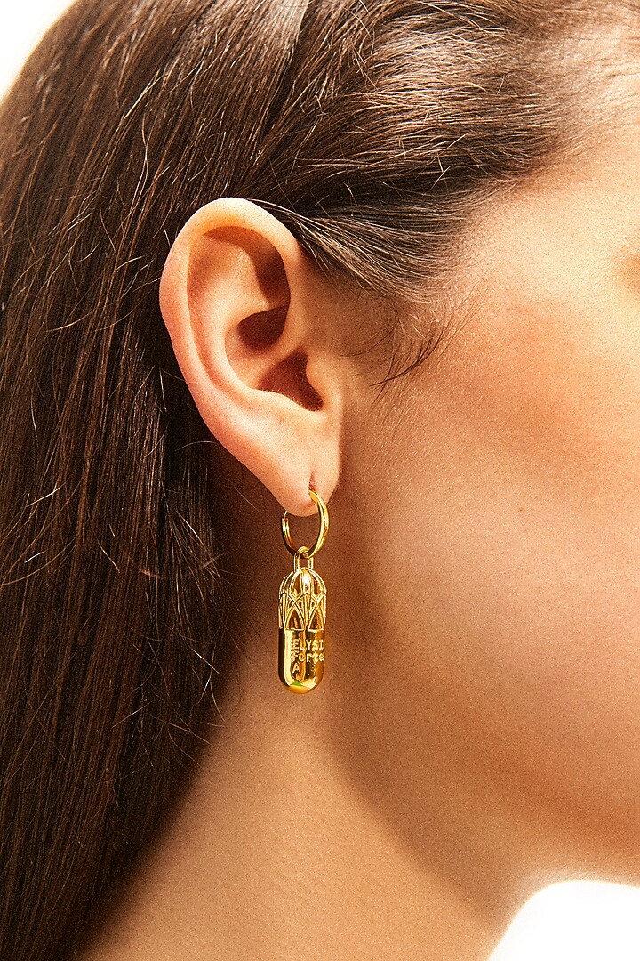 Gold Plated Unique Earrings In Sterling Silver by Apara Disum at Pernia's Pop Up Shop