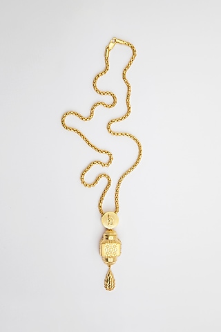 Gold Plated Long Necklace In Sterling Silver by Apara Disum