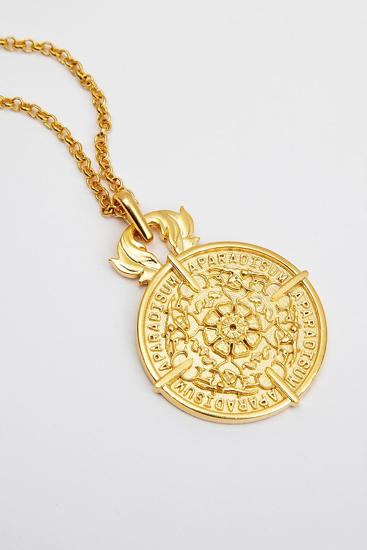 Gold Plated Pendant Necklace In Sterling Silver by Apara Disum at Pernia's Pop Up Shop