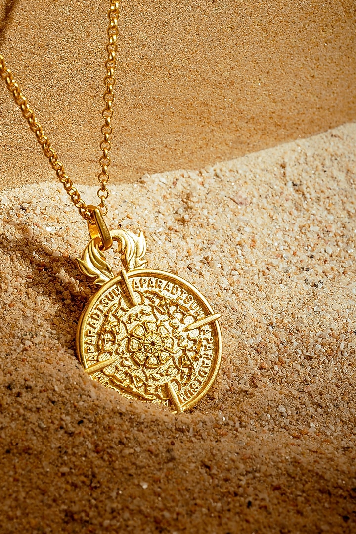 Gold Plated Pendant Necklace In Sterling Silver by Apara Disum at Pernia's Pop Up Shop