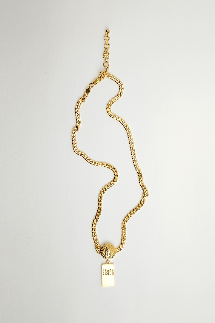 Gold Plated Cuban Chain Necklace In Sterling Silver by Apara Disum