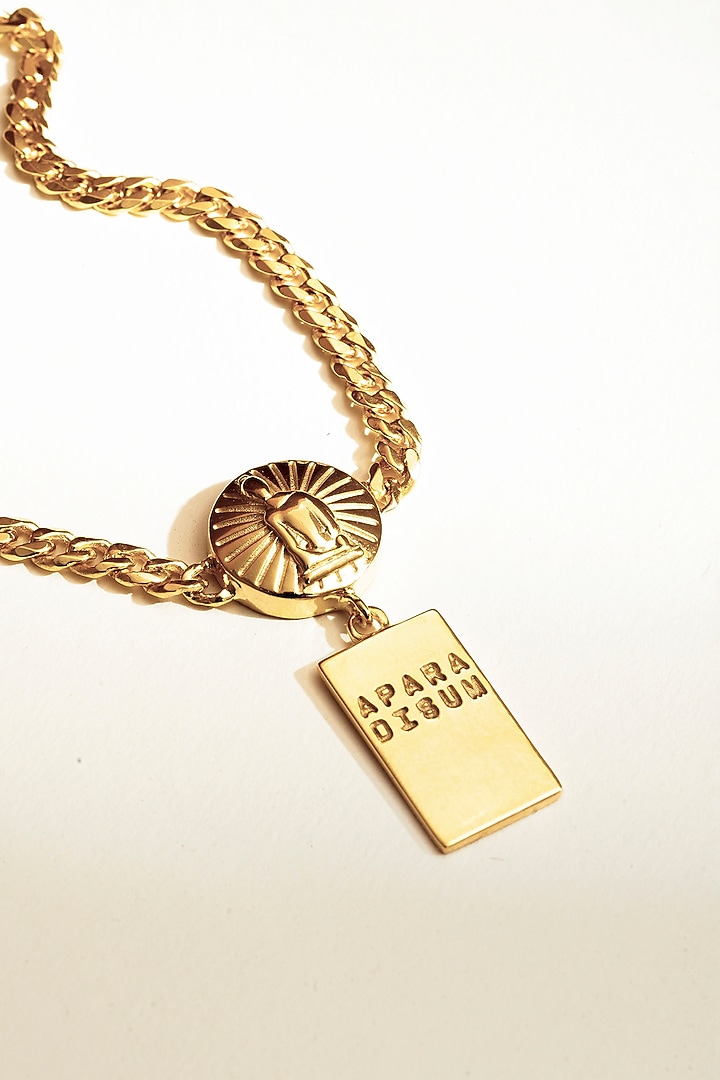 Gold Plated Cuban Chain Necklace In Sterling Silver by Apara Disum at Pernia's Pop Up Shop