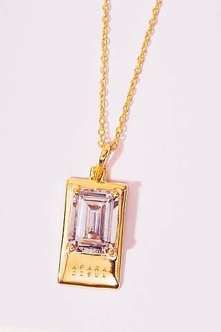 Gold Plated Cubic Zirconia Necklace In Sterling Silver by Apara Disum