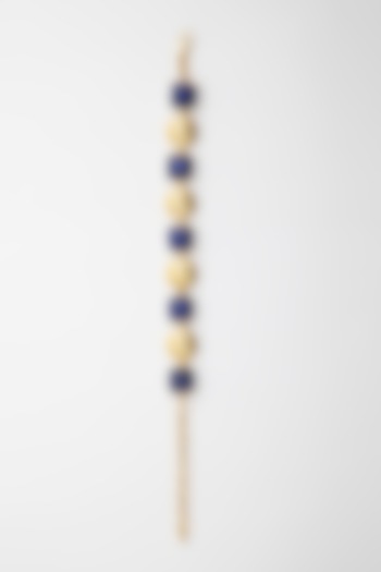 Gold Plated Lapis Lazuli Bracelet In Sterling Silver by Apara Disum