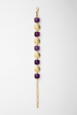Gold Plated Amethyst Bracelet In Sterling Silver by Apara Disum