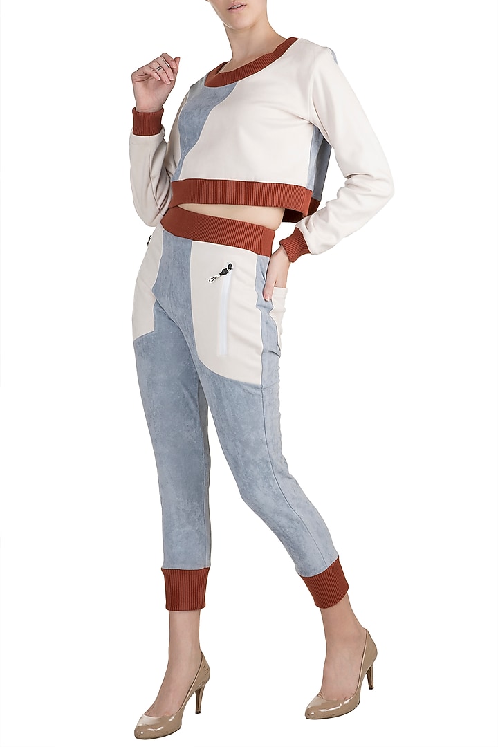 Off White Sweatshirt With Pants by PARNIKA at Pernia's Pop Up Shop