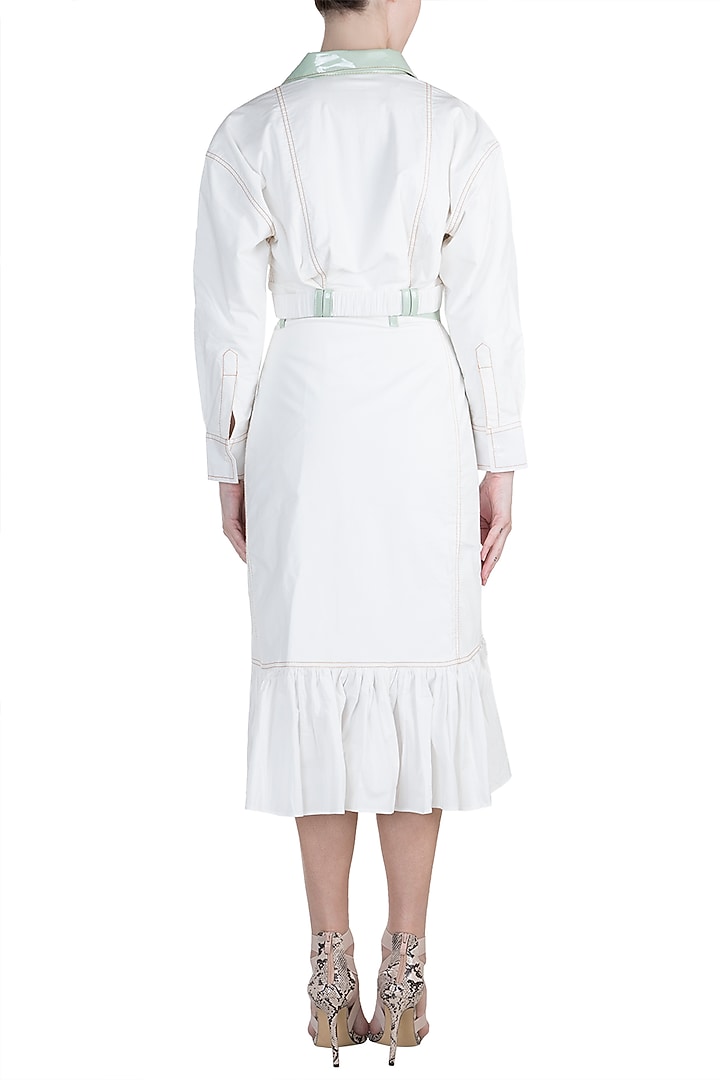 White Shirt With Wrapped Skirt by PARNIKA at Pernia's Pop Up Shop