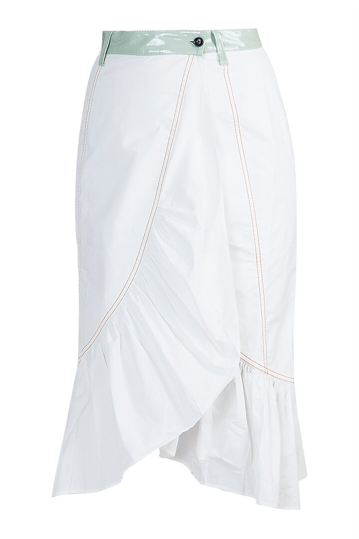 White Shirt With Wrapped Skirt by PARNIKA at Pernia's Pop Up Shop