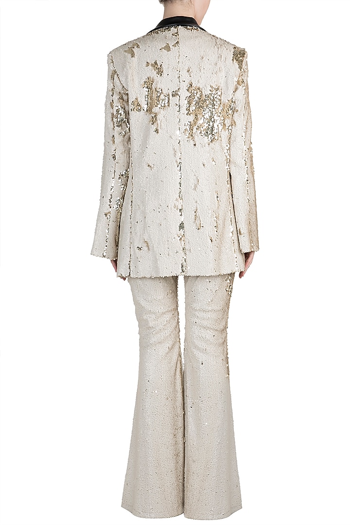 Silver Sequin Blazer Set by PARNIKA at Pernia's Pop Up Shop