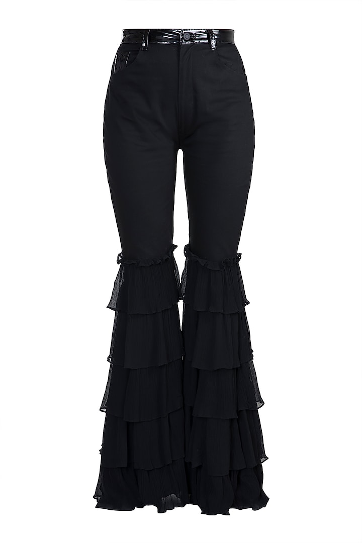 Black Embroidered Blazer Set by PARNIKA at Pernia's Pop Up Shop