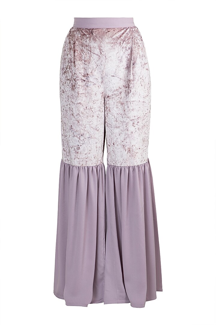 Purple Peplum Top With Tie-Dye Pants by PARNIKA at Pernia's Pop Up Shop
