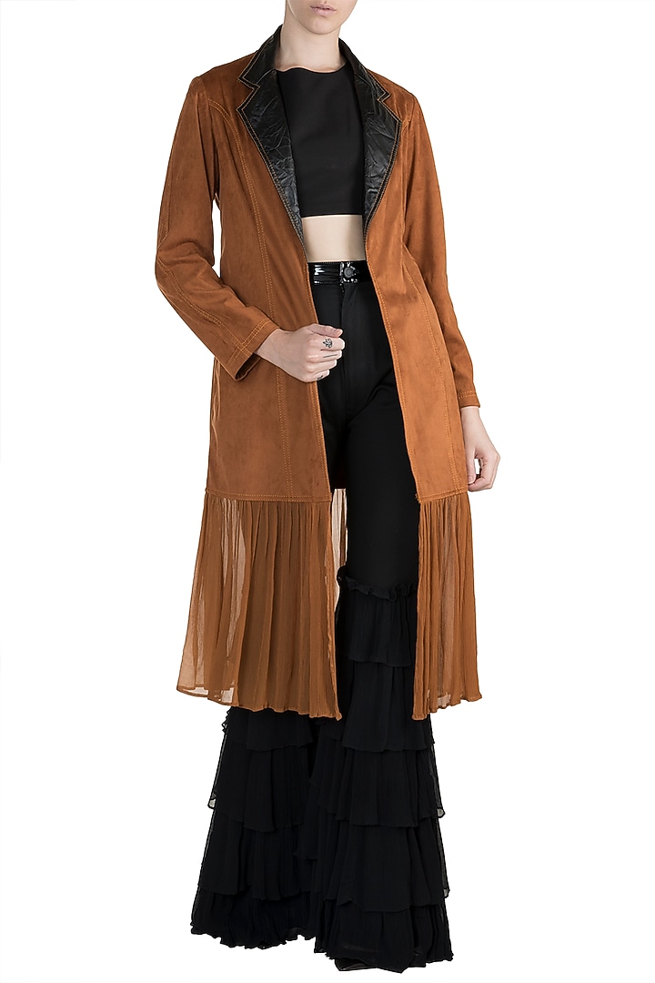 Brown Suede Jacket by PARNIKA at Pernia's Pop Up Shop