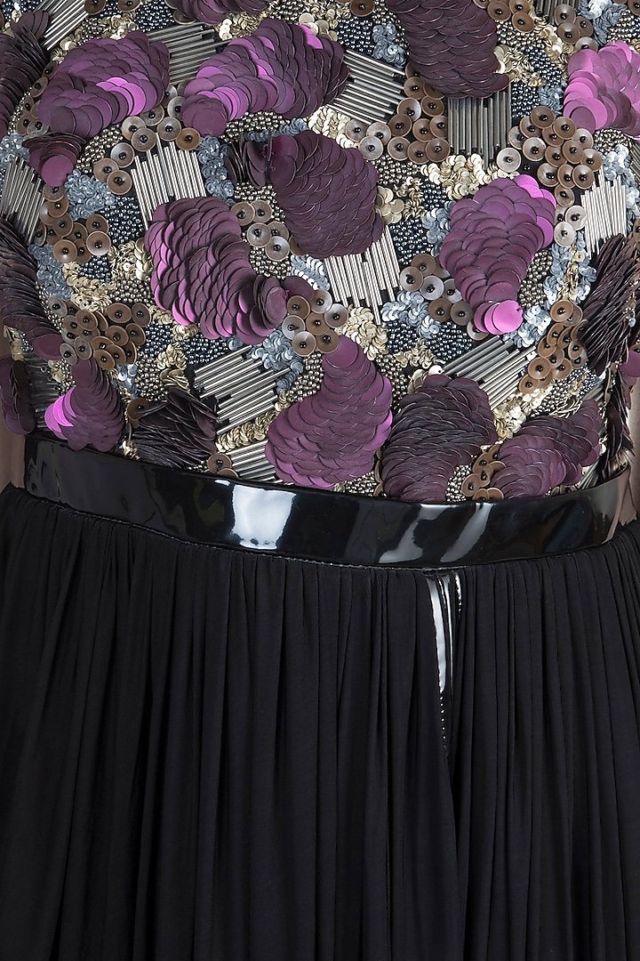 Black Embroidered Maxi Cocktail Dress by PARNIKA at Pernia's Pop Up Shop