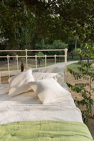 Ivory Cotton Double Layered Bedspread Set Of 3 by Aplito