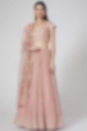 Light Pink Embroidered Wedding Lehenga Set by Anupraas at Pernia's Pop Up Shop