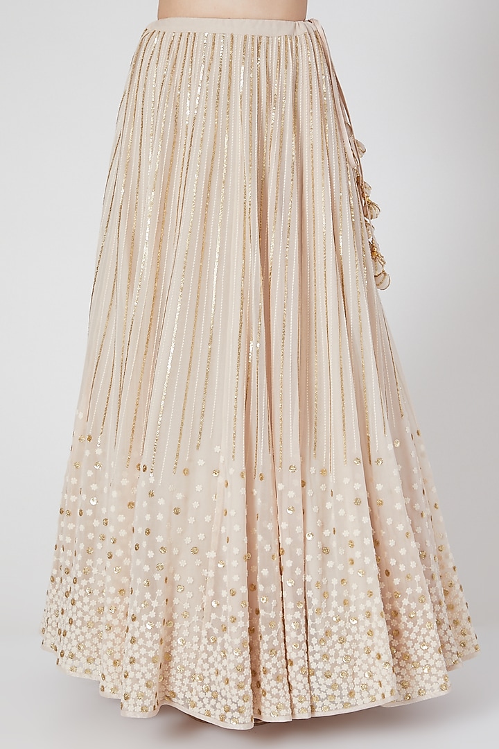 Beige Embroidered Wedding Lehenga Set by Anupraas at Pernia's Pop Up Shop