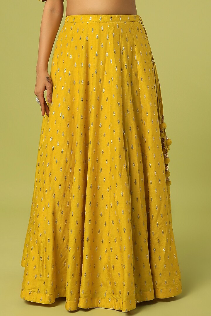 Yellow Sequins Embroidered Wedding Lehenga Set by Anupraas at Pernia's Pop Up Shop