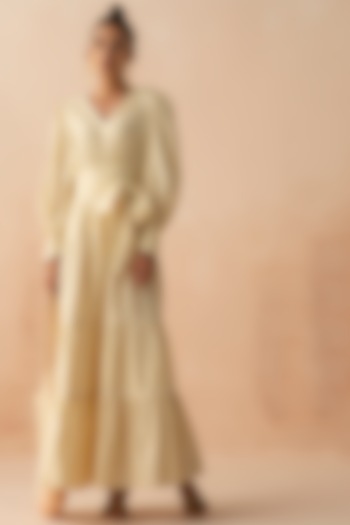 Sand Textured Linen Dress With Belt by APZ