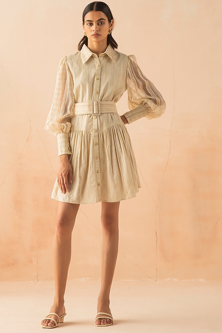 Sand Dress With Buckled Belt by APZ at Pernia's Pop Up Shop