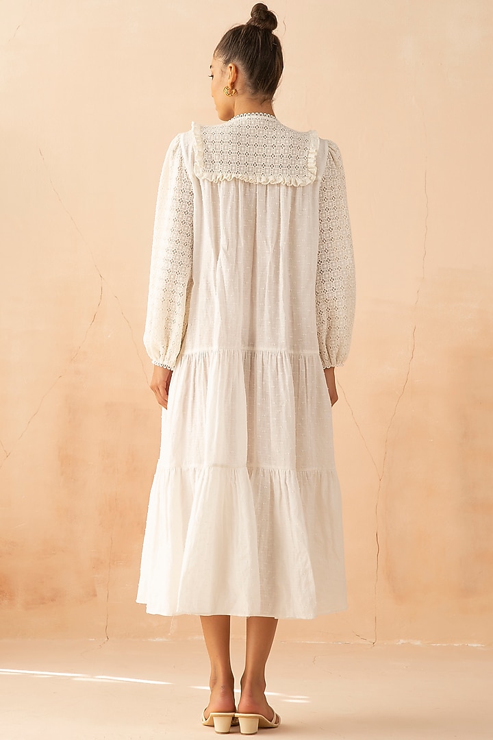 White Vacation Shirt Dress With Marble Buttons by APZ at Pernia's Pop Up Shop