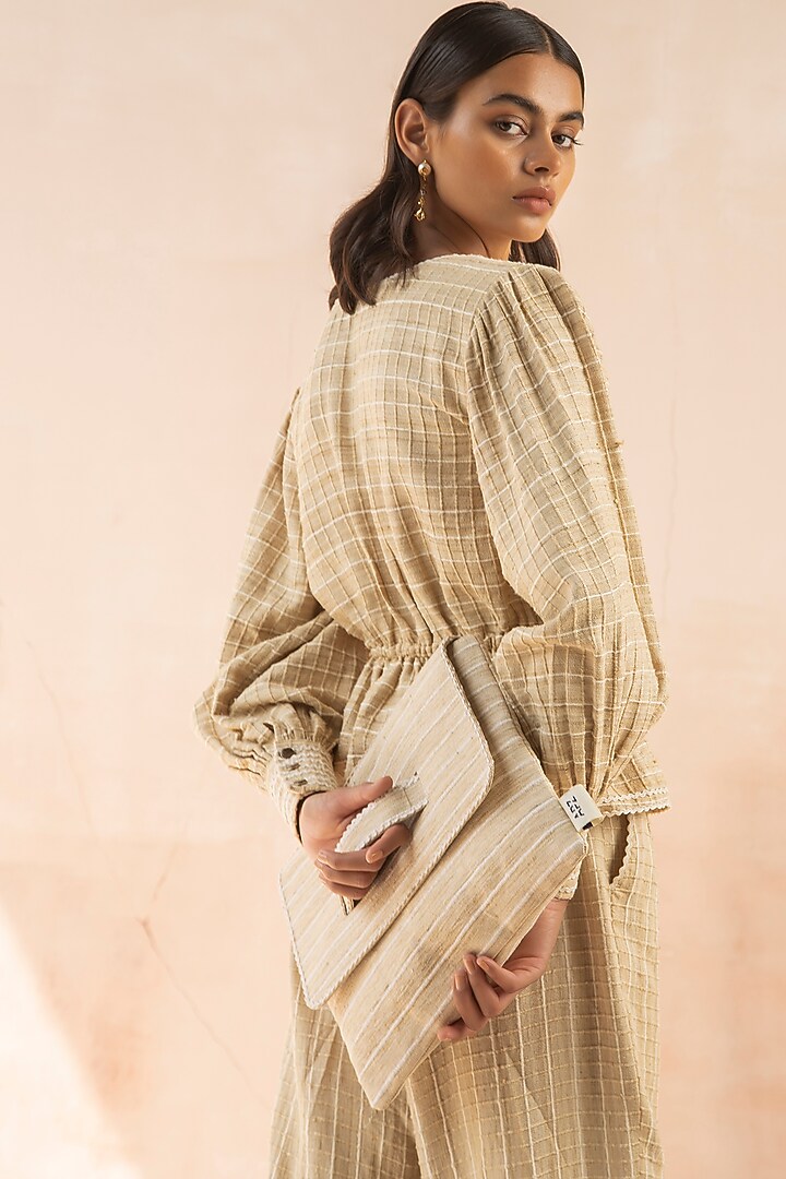 Sand Textured Linen Pant Set by APZ at Pernia's Pop Up Shop