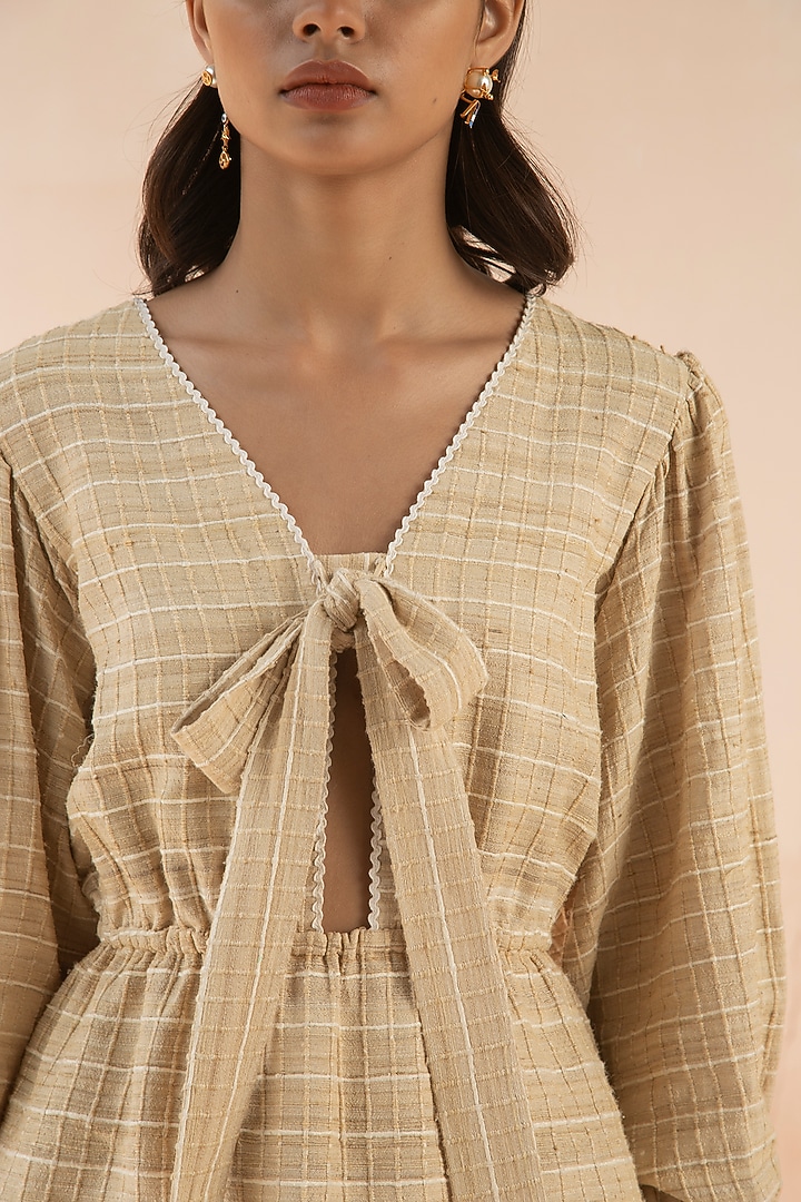 Sand Textured Linen Pant Set by APZ at Pernia's Pop Up Shop