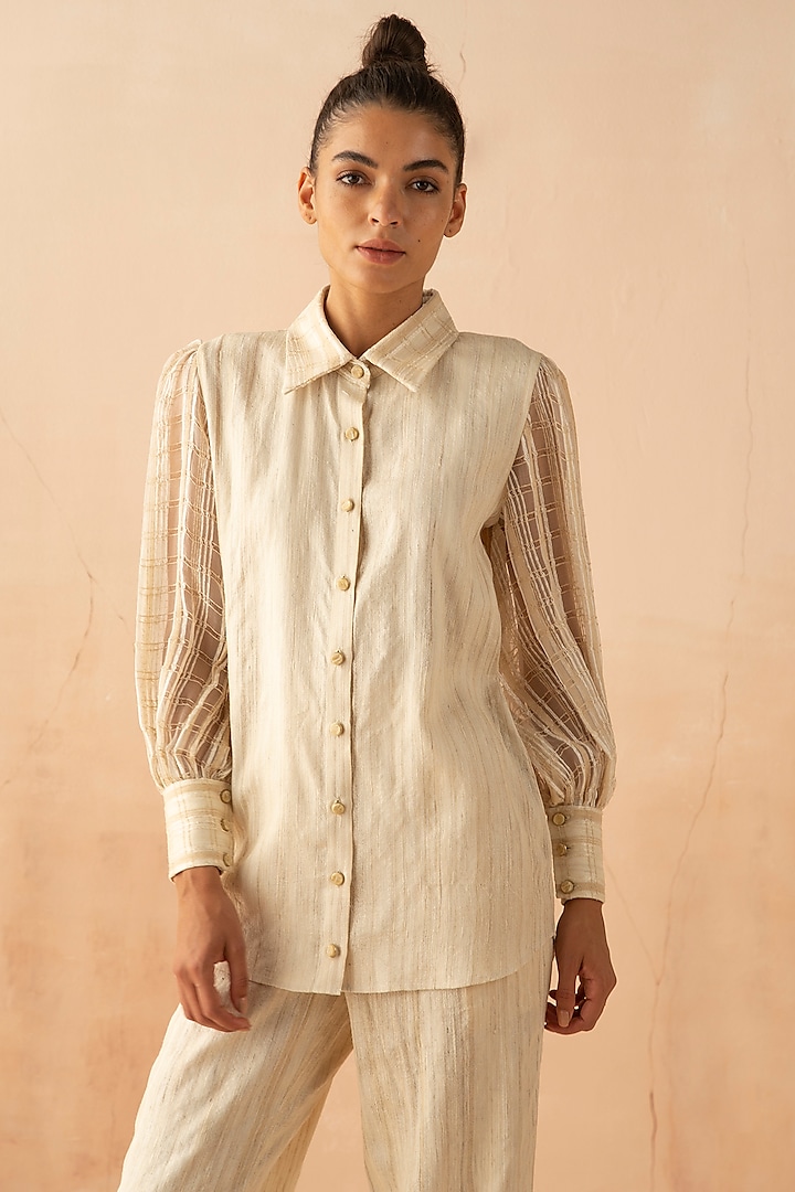 Sand Textured Linen Shirt by APZ