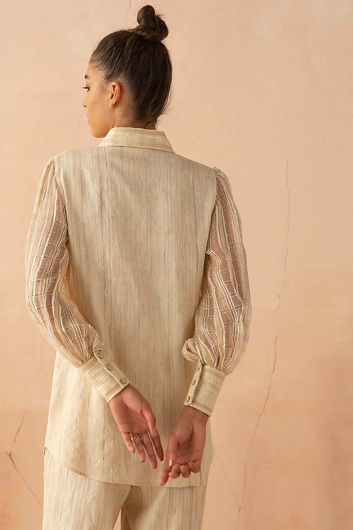 Sand Textured Linen Shirt by APZ at Pernia's Pop Up Shop