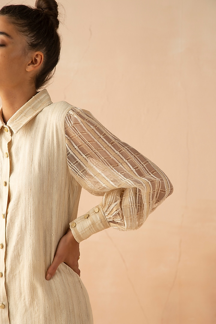 Sand Textured Linen Shirt by APZ at Pernia's Pop Up Shop