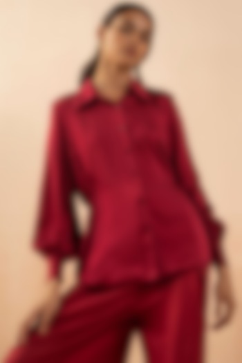 Cranberry Red Silk Shirt by APZ