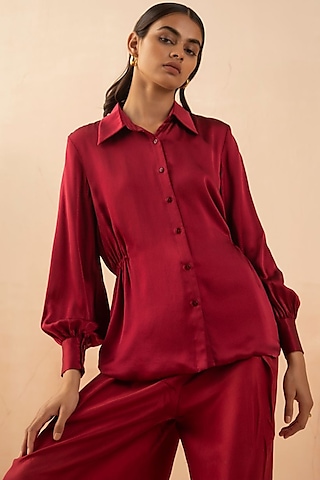 Luxury Silk Pajamas Rouge Red 