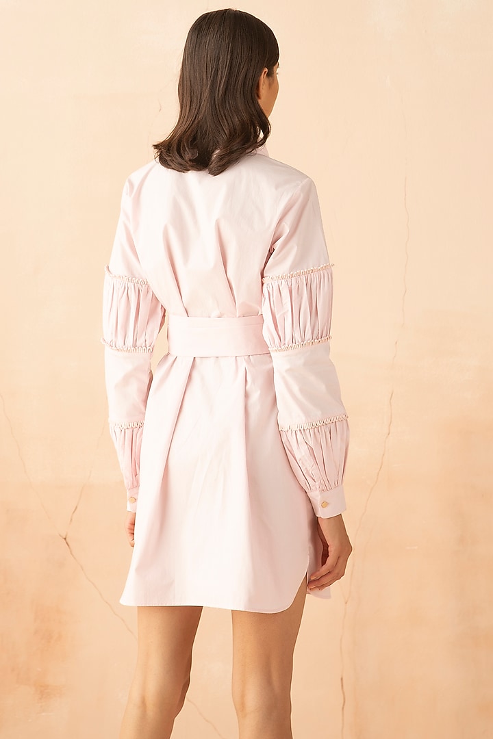 Soft Pink Summer Dress With Belt by APZ at Pernia's Pop Up Shop