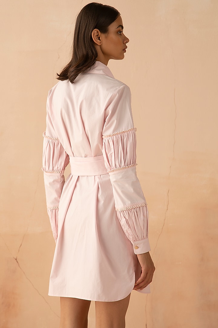 Soft Pink Summer Dress With Belt by APZ at Pernia's Pop Up Shop