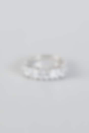 White Finish Eternity Band In Sterling Silver by Tesoro by Bhavika