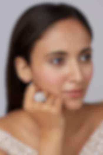 White Finish Yellow Topaz Ring In Sterling Silver by Tesoro by Bhavika at Pernia's Pop Up Shop