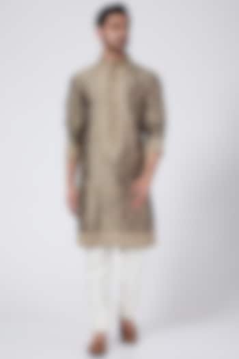 Brownish Green Kurta Set by Aqube by Amber Men at Pernia's Pop Up Shop