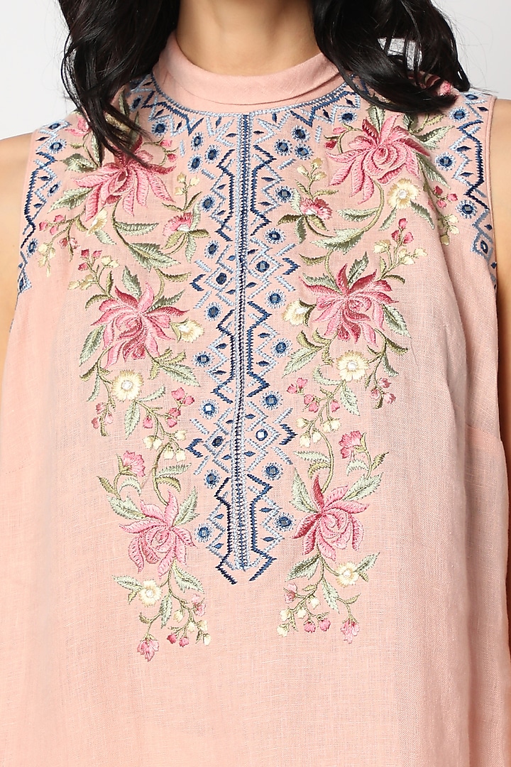 Blush Pink Embroidered Tunic by Aqube by Amber at Pernia's Pop Up Shop