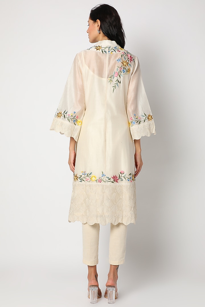 Cerulean Scalloped Overshirt Kurta Set