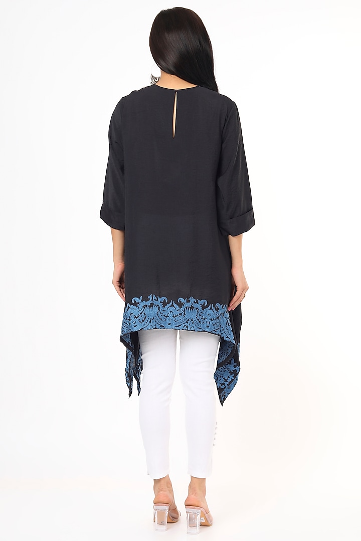 Black Embroidered Tunic by Aqube by Amber at Pernia's Pop Up Shop