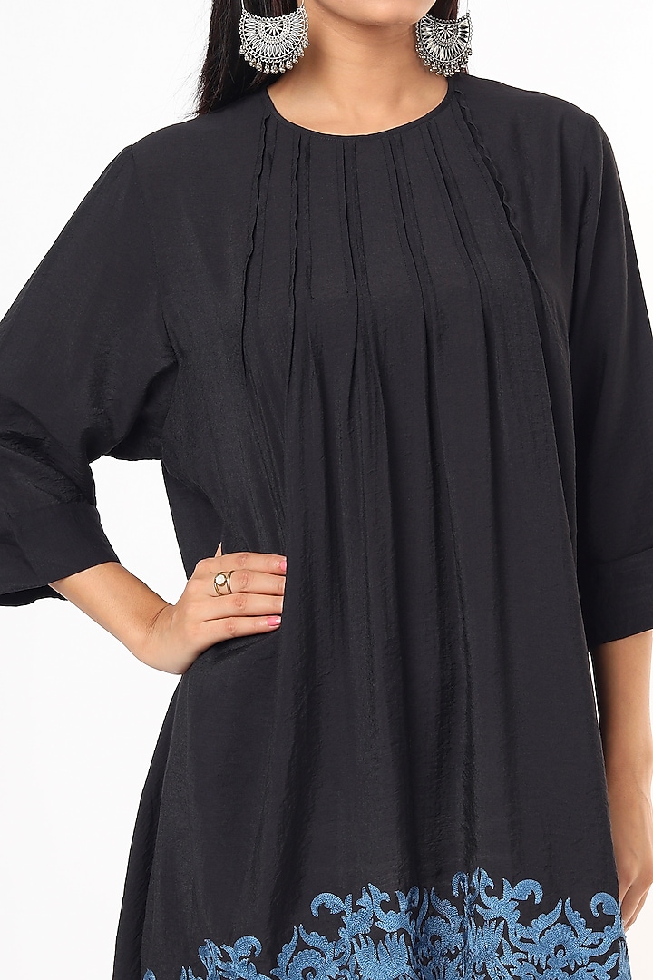 Black Embroidered Tunic by Aqube by Amber at Pernia's Pop Up Shop